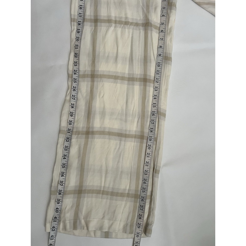 WeWoreWhat Ivory Plaid Pull On Wide Leg Pants Size Small Sheer Resortwear Beach - Picture 11 of 11